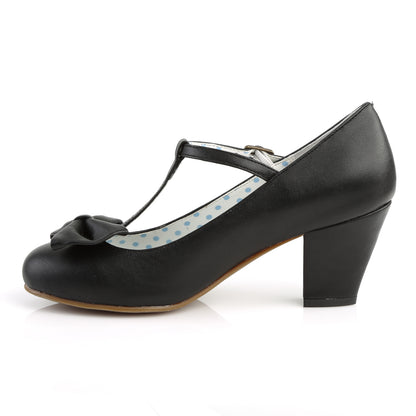 WIGGLE-50 **2 1/2" Cuben Heel T-Strap Pump W/ Bow
