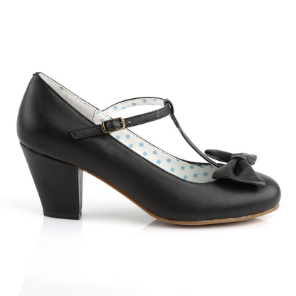 WIGGLE-50 **2 1/2" Cuben Heel T-Strap Pump W/ Bow