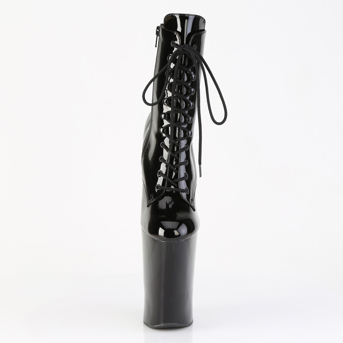 WORSHIP-1020 10" Heelless, 4 3/4" PF Lace-Up Front Ankle Boot, Inside Zip