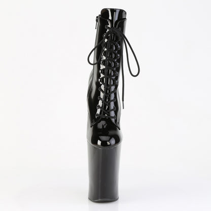 WORSHIP-1020 10" Heelless, 4 3/4" PF Lace-Up Front Ankle Boot, Inside Zip