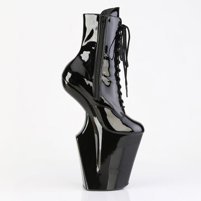 WORSHIP-1020 10" Heelless, 4 3/4" PF Lace-Up Front Ankle Boot, Inside Zip