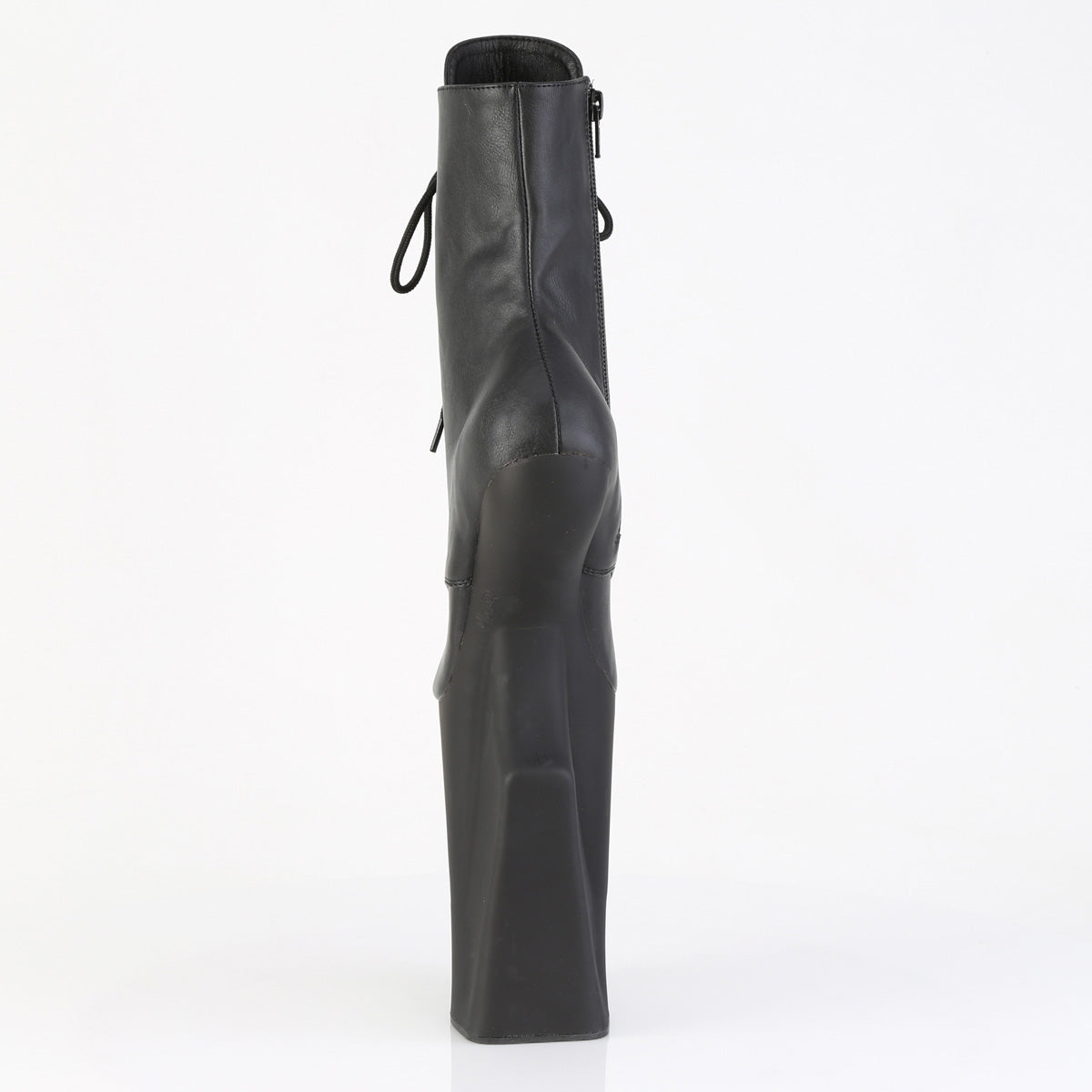 WORSHIP-1020 10" Heelless, 4 3/4" PF Lace-Up Front Ankle Boot, Inside Zip