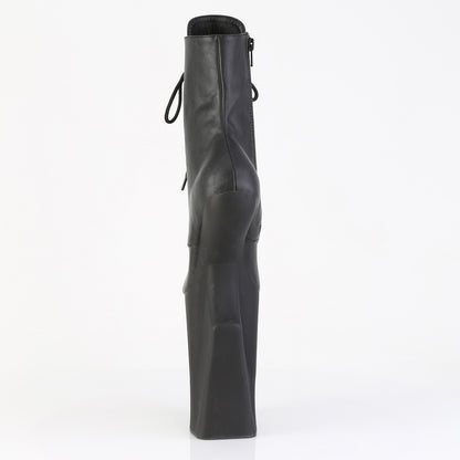 WORSHIP-1020 10" Heelless, 4 3/4" PF Lace-Up Front Ankle Boot, Inside Zip