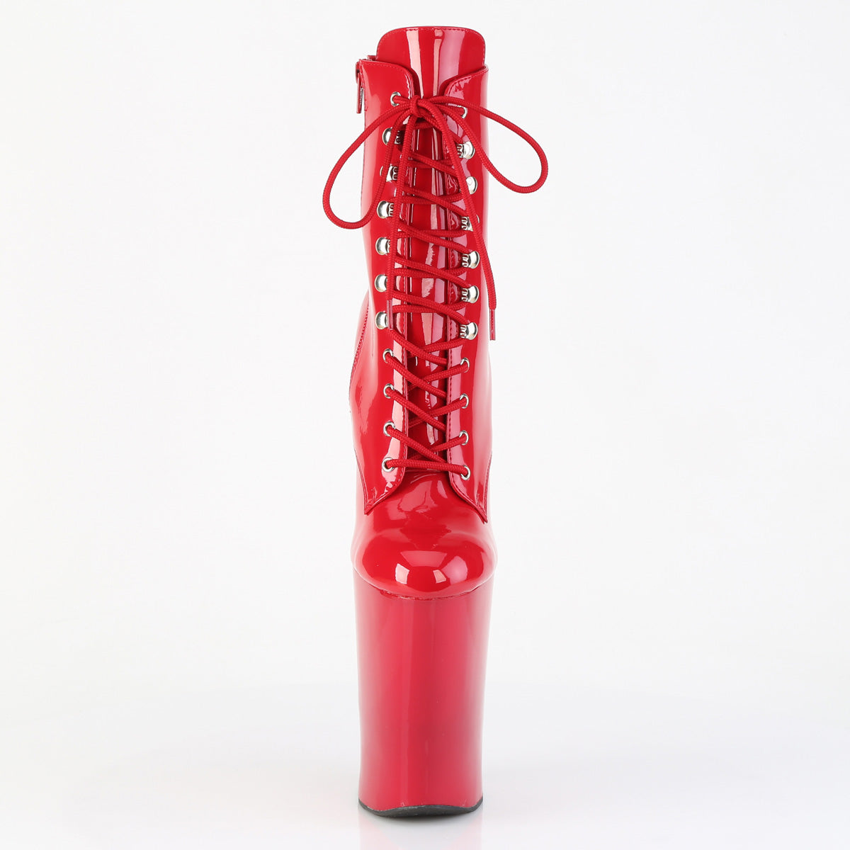 WORSHIP-1020 10" Heelless, 4 3/4" PF Lace-Up Front Ankle Boot, Inside Zip