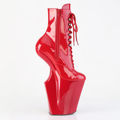 WORSHIP-1020 10" Heelless, 4 3/4" PF Lace-Up Front Ankle Boot, Inside Zip