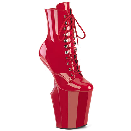 WORSHIP-1020 10" Heelless, 4 3/4" PF Lace-Up Front Ankle Boot, Inside Zip