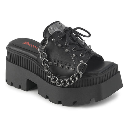 WRATH-03 3 1/4" Chunky Heel, 2" Square-Toe PF Slide Sandal