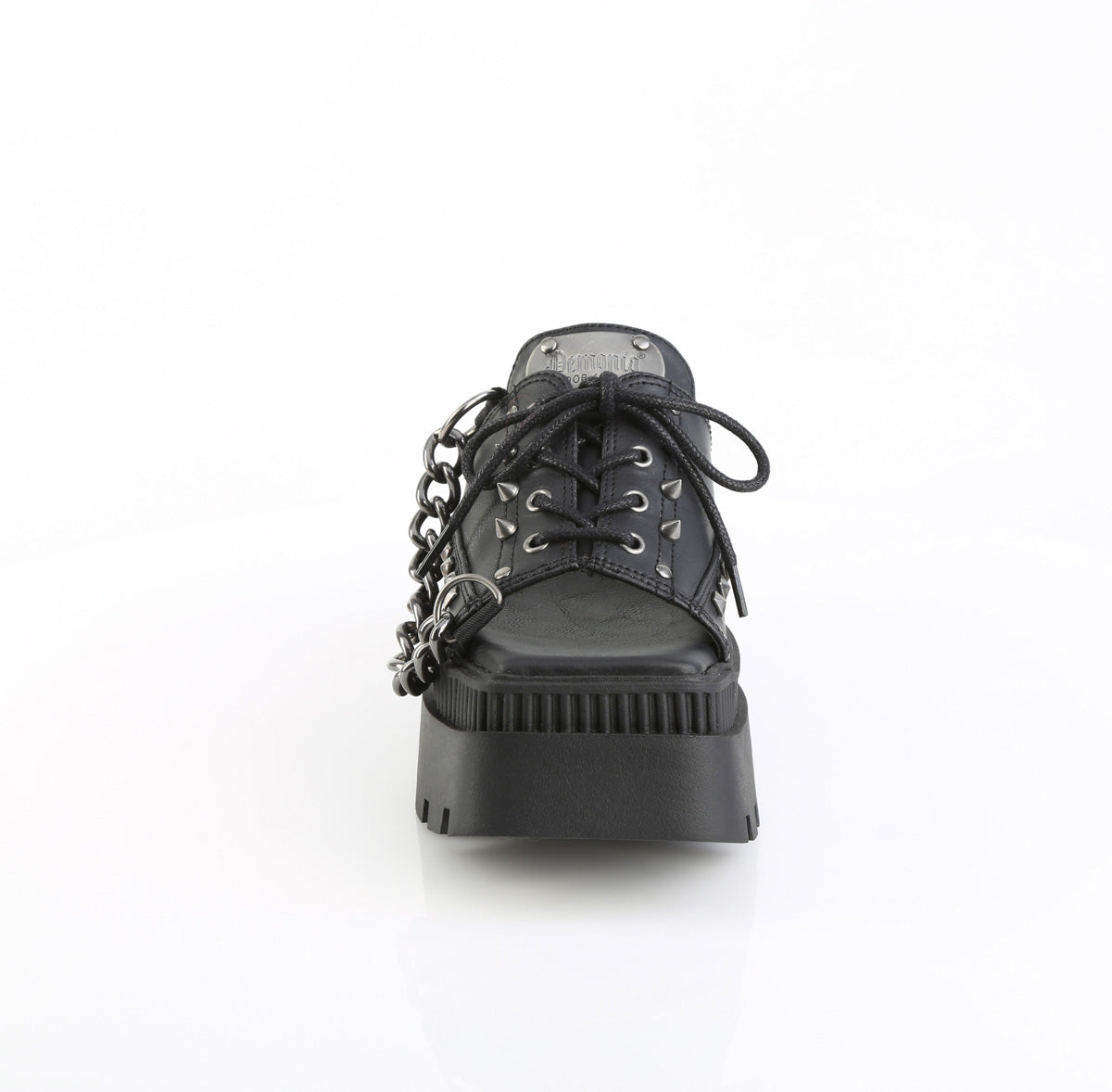WRATH-03 3 1/4" Chunky Heel, 2" Square-Toe PF Slide Sandal