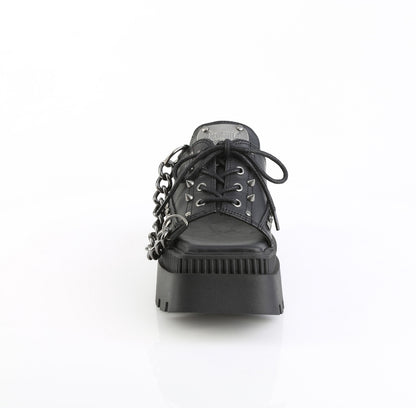 WRATH-03 3 1/4" Chunky Heel, 2" Square-Toe PF Slide Sandal