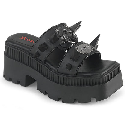 WRATH-13 3 1/4" Chunky Heel, 2" Square-Toe PF Double Slide Sandal