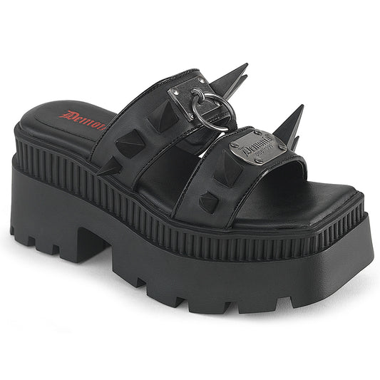 WRATH-13 3 1/4" Chunky Heel, 2" Square-Toe PF Double Slide Sandal