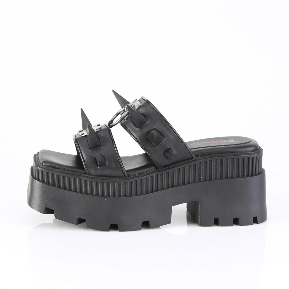 WRATH-13 3 1/4" Chunky Heel, 2" Square-Toe PF Double Slide Sandal