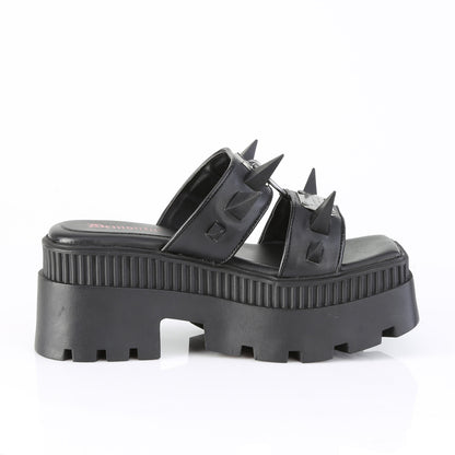 WRATH-13 3 1/4" Chunky Heel, 2" Square-Toe PF Double Slide Sandal