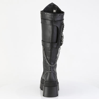 WRATH-205 3 1/4" Chunky Heel, 2" Square-Toe PF Knee BT, Inside Zip
