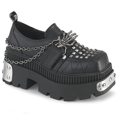WRATH-42 3 1/4" Chunky Heel, 2" Square-Toe PF Loafer Shoe