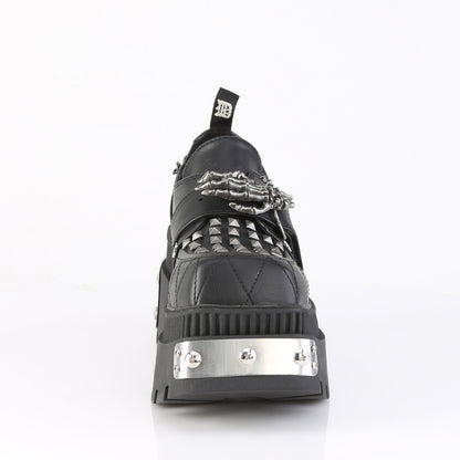 WRATH-42 3 1/4" Chunky Heel, 2" Square-Toe PF Loafer Shoe