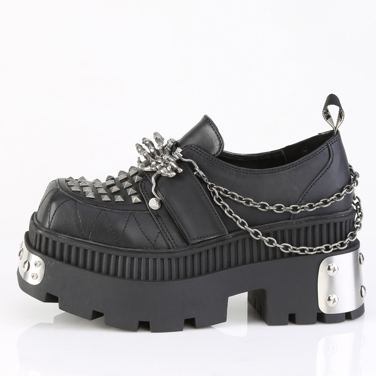 WRATH-42 3 1/4" Chunky Heel, 2" Square-Toe PF Loafer Shoe