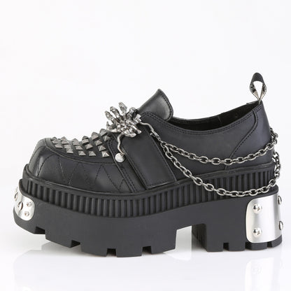 WRATH-42 3 1/4" Chunky Heel, 2" Square-Toe PF Loafer Shoe