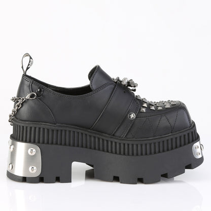 WRATH-42 3 1/4" Chunky Heel, 2" Square-Toe PF Loafer Shoe
