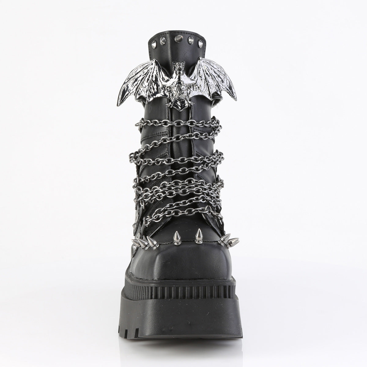 WRATH-55 3 1/4" Chunky Heel, 2" Square-Toe PF Ankle BT, Back Zip