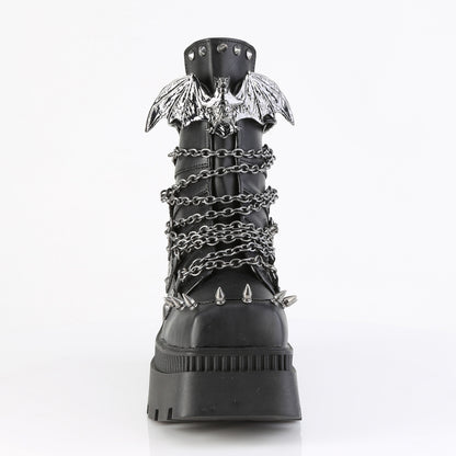 WRATH-55 3 1/4" Chunky Heel, 2" Square-Toe PF Ankle BT, Back Zip