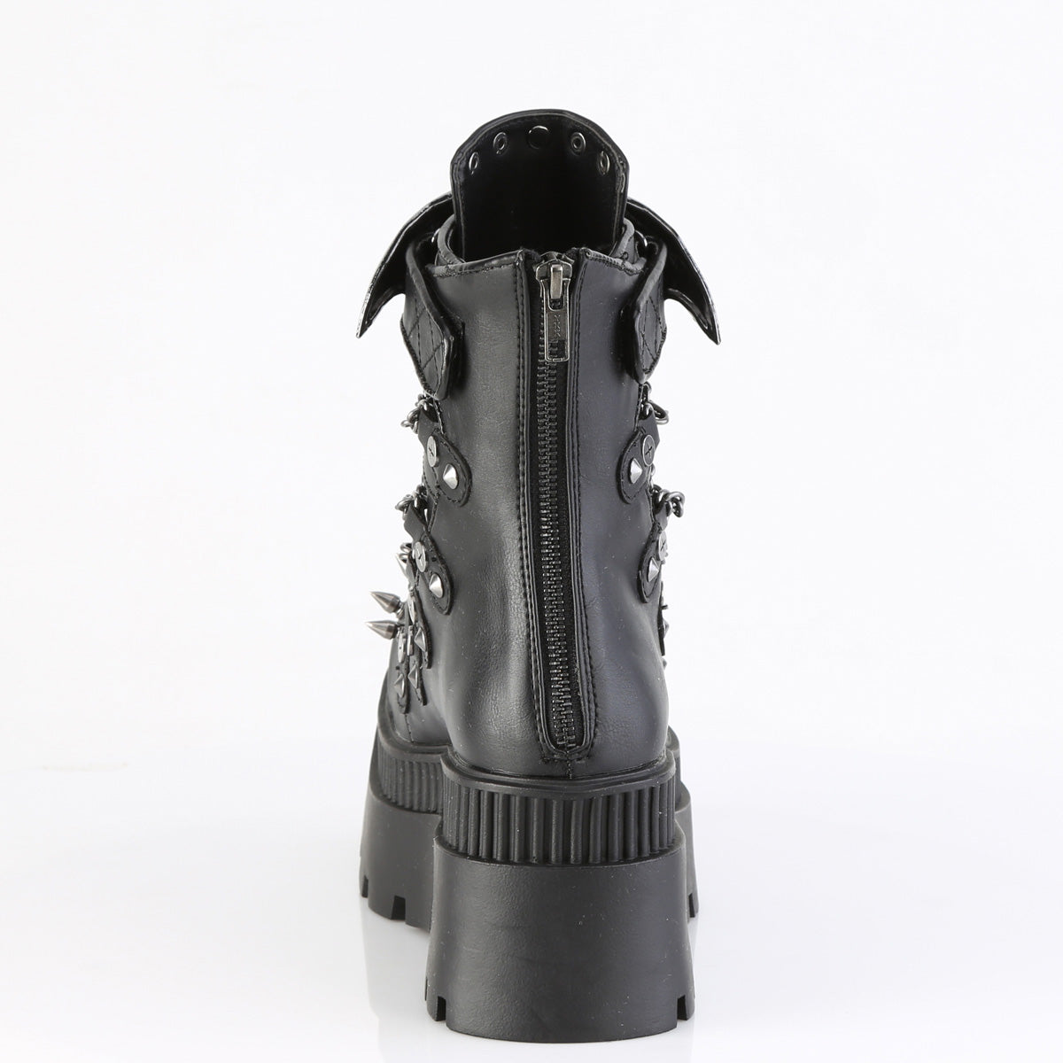 WRATH-55 3 1/4" Chunky Heel, 2" Square-Toe PF Ankle BT, Back Zip