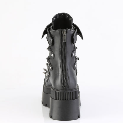 WRATH-55 3 1/4" Chunky Heel, 2" Square-Toe PF Ankle BT, Back Zip