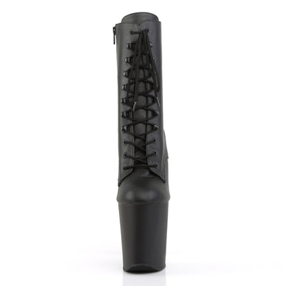 XTREME-1020 *8" Heel, 4" PF Lace-Up Front Ankle Boot, Side Zip