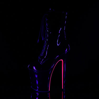 XTREME-1020TT 8" Heel, 4" PF Lace-up Two Tone Ankle Boot, Side Zip