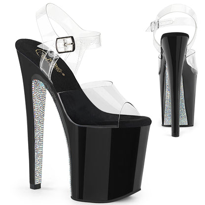 XTREME-808CRS 8" Heel, 4" PF Ankle Strap Sandal w/ Contrast RS