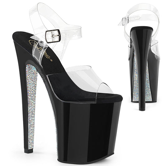 XTREME-808CRS 8" Heel, 4" PF Ankle Strap Sandal w/ Contrast RS