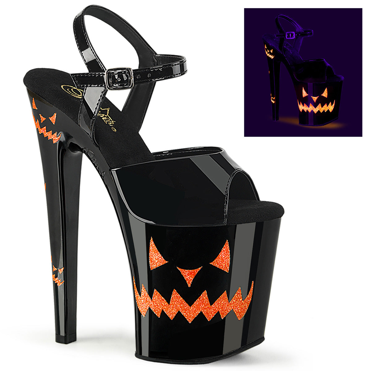 XTREME-809JOL 8" Heel, 4" PF Ankle Strap Sandal w/JOL Faces