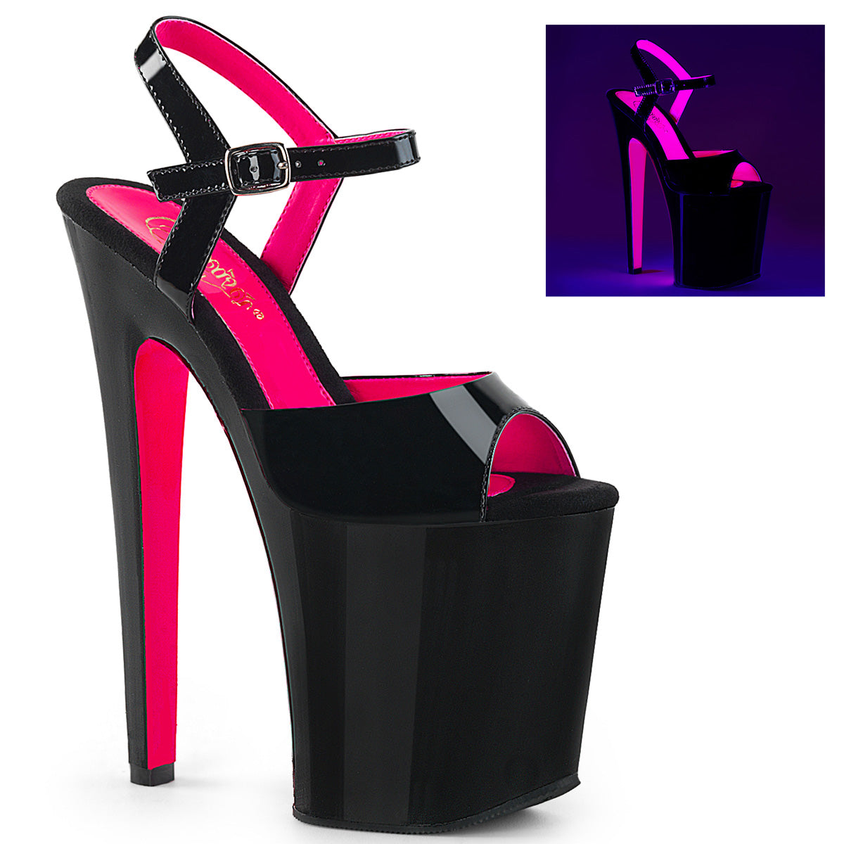 XTREME-809TT 8" Heel, 4" PF Two Tone Ankle Strap Sandal