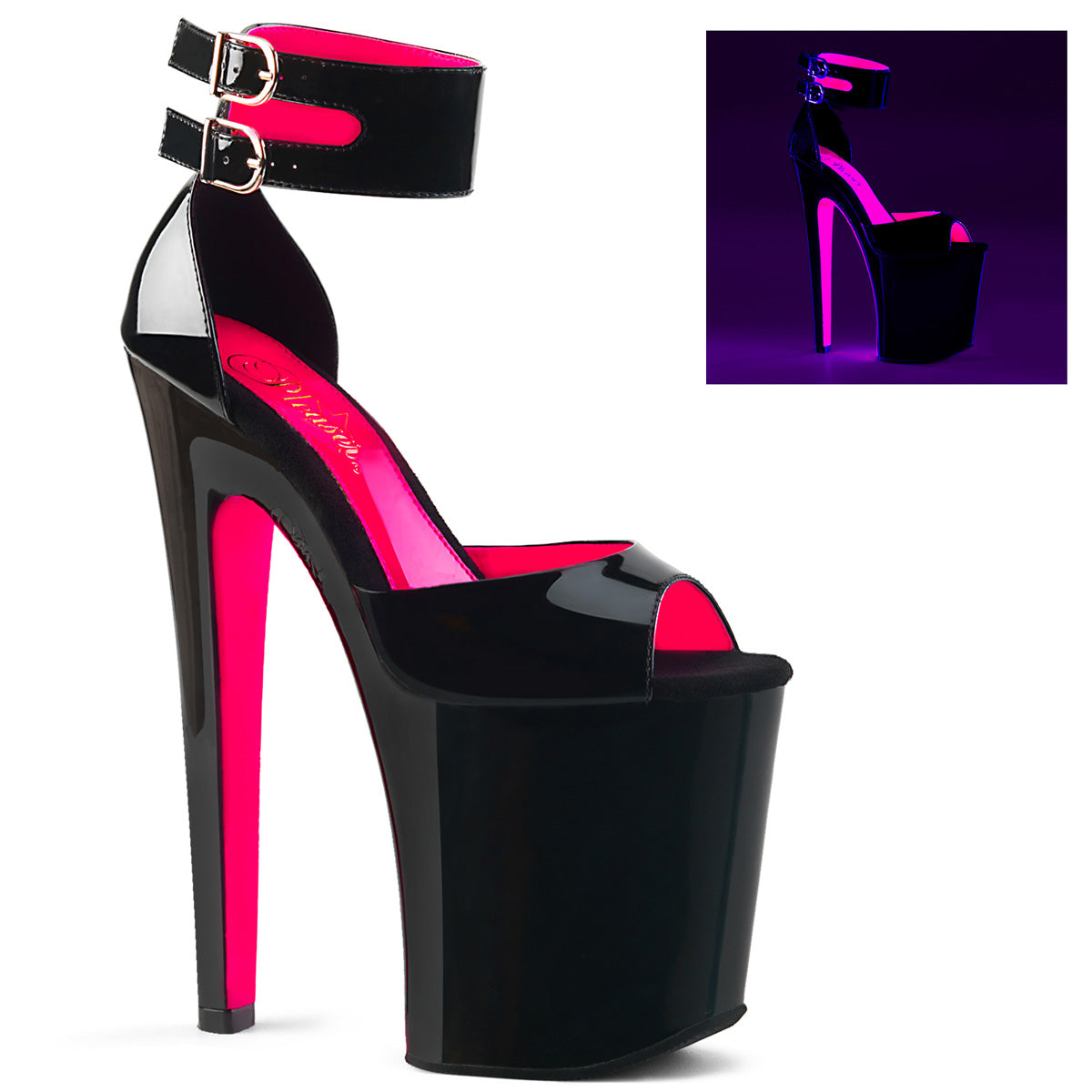 XTREME-875TT 8" Heel, 4" PF d' Orsay Sandal w/ Ankle Cuff
