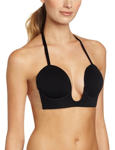 Fashion Forms Go Bare Push Up Backless Strapless Bra Black Nude