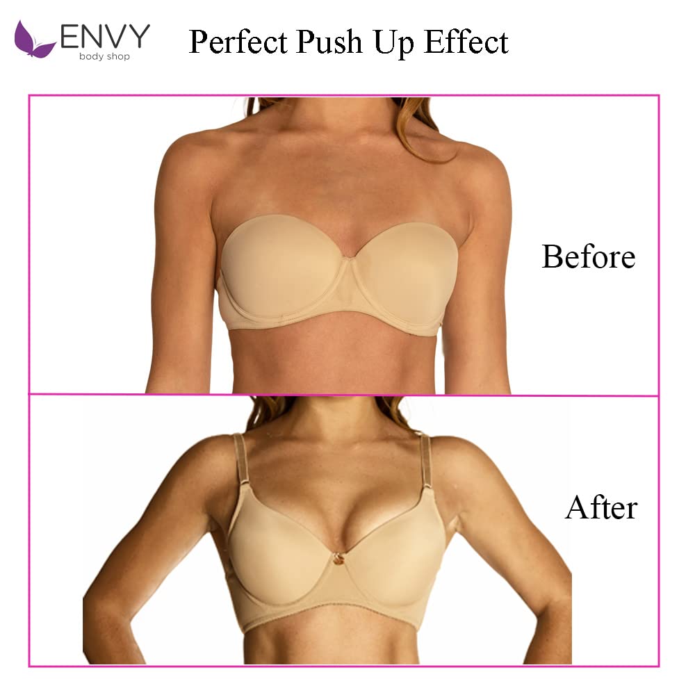  ENVY BODY SHOP Black Women's special shaper seamless sleeping  bra Breast push up and control Bustiers (M) : Clothing, Shoes & Jewelry