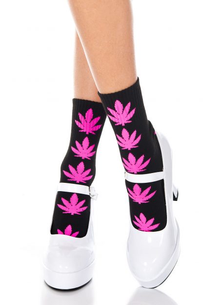 Music Legs Leaf print socks