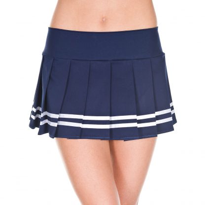 Music Legs Pleated Double Striped Skirt