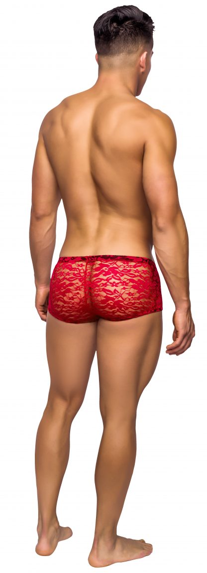 Male Power 145162 Stretch Lace Mini Short Red Back
