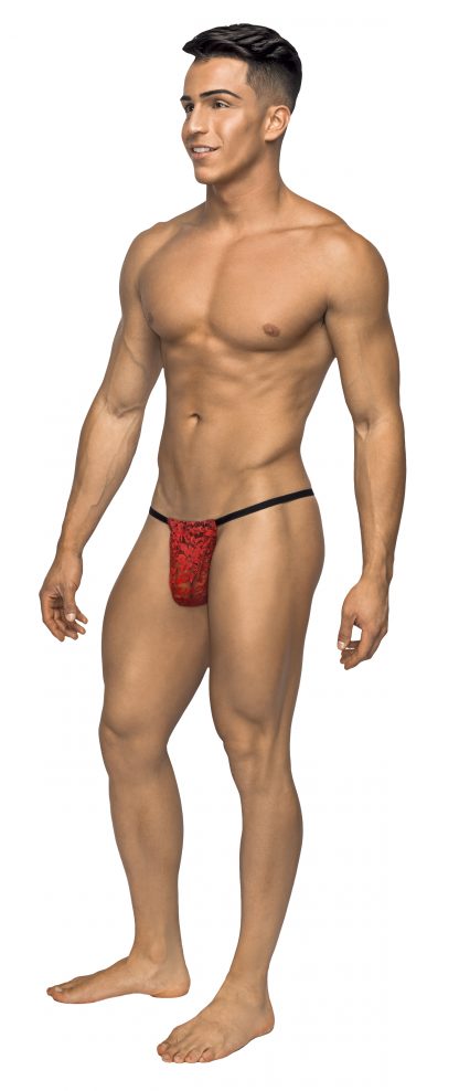Male Power 450162 Stretch Lace Posing Strap Red