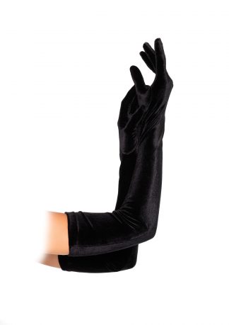 Velvet Opera Length Gloves O/S Black LA-205222001