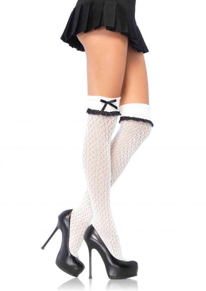 Crocheted over the knee socks with turn over cuff