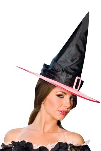 Black and Pink Witch Hat ML-70108-hat