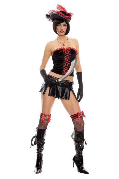 Sexy Gothic Lace Up Pirate Costume ML-70217