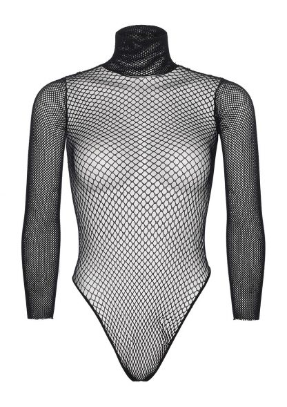 Fishnet High Neck Long Sleeved Bodysuit LA-89211