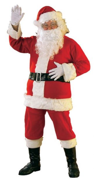 Promotional Adult Flannel Santa Suit with Faux Fur Trim RB-23310