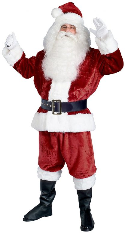 Crimson Imperial Plush Adult Santa Suit with Faux Fur Trim RB-2393