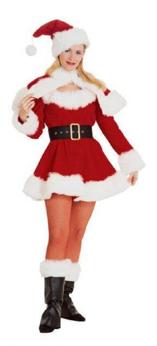 Long Sleeved Velvet Miss Santa Dress RB-25533
