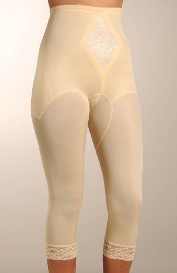 Rago Shapewear Mid-Calf Light Control Beige Capri Pant Liner Size 32/XL