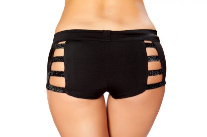 Shorts with Shiny Straps and Button Front Detail RM-SH3326